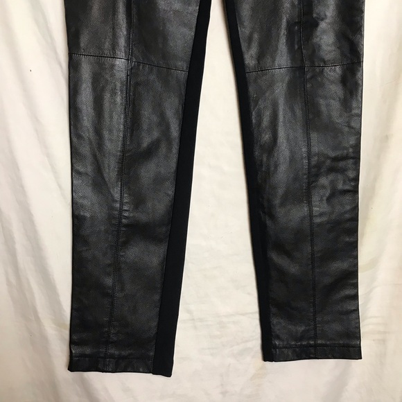 Arlen Ness Black Leather Straight Leg Moto Pants Womens Size M Bikerwear Punk - Picture 7 of 12